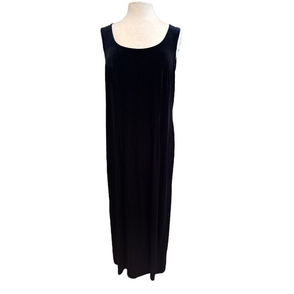 Fairy grunge Black Sleeveless Maxi Velvet Dress By Patra Woman Size 16 Polyester - Picture 1 of 9